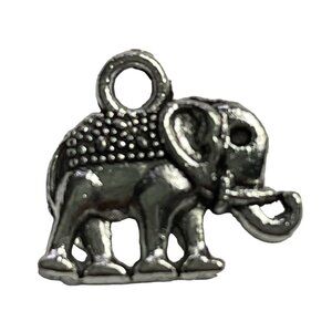 Elephant Pendant Silver Tone Charm Bracelet Necklace Jewelry Craft Dangle u b Bo